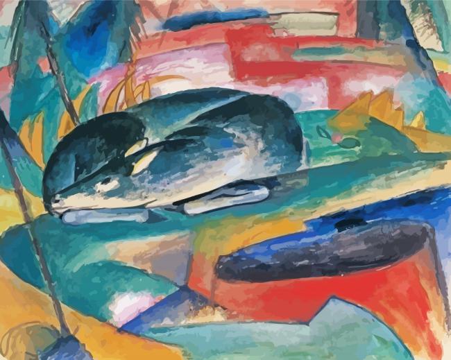 Abstract Resting Deer Franz Marc paint by number