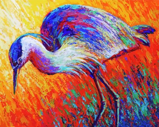 Abstract Heron Bird Art paint by number