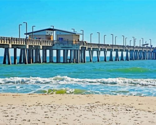 Alabama Gulf Shores Beach Pier paint by number