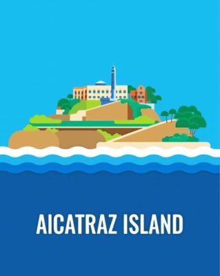 Alcatraz Island Illustation paint by number