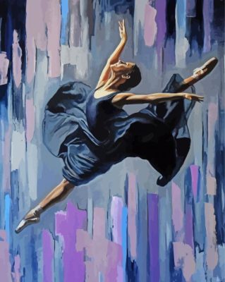 Ballerina Girl In Black Dress Paint by number