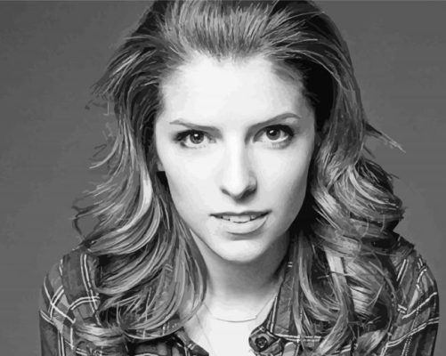 Black And White Anna Kendrick paint by number