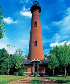 Currituck Lighthouse North Carolina paint by number