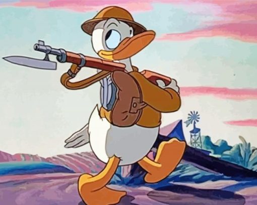 Cartoon Soldier Duck paint by number