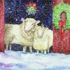 Christmas Sheep In Snow Paint by number