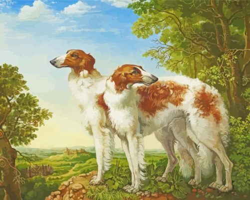 Dogs With Landscape Yana Movchan paint by number