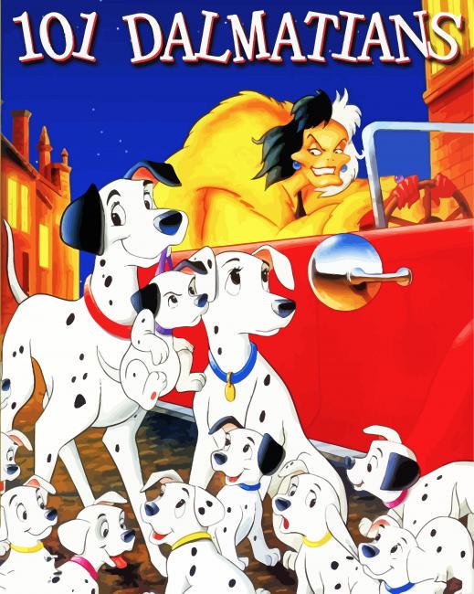 Disney Movie 101 Dalmatians paint by number