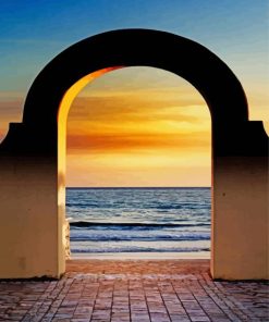 Door To The Sea At Sunset paint by number