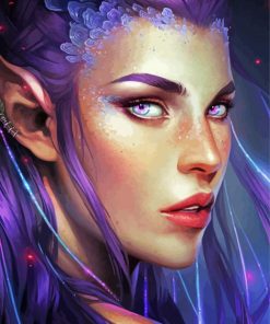 Elf With Purple Eyes paint by number