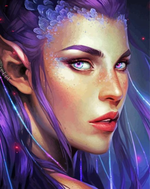 Elf With Purple Eyes paint by number