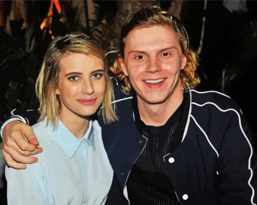 Evan Peters Emma Roberts paint by number
