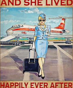 Flight Attendant Illustration paint by number