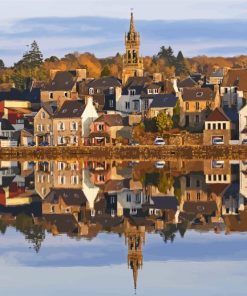 France Huelgoat Village Reflection paint by number