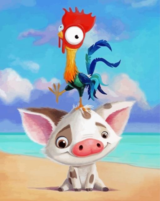 Hei Hei And Pua paint by number