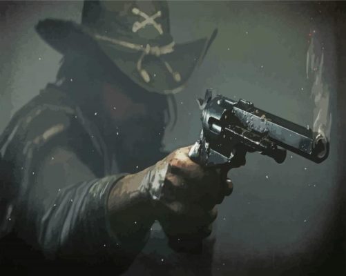 Hunt Showdown Character With Gun paint by number