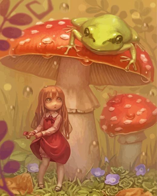Little Girl And Frog paint by number