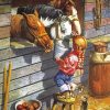Little Girl And Horses paint by number