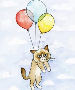 Mad Cat And Balloons paint by number