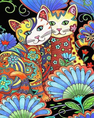 Mandala Cats paint by number