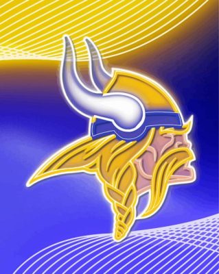 Neon Minnesota Vikings Logo paint by number