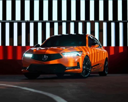 Orange Acura Car paint by number