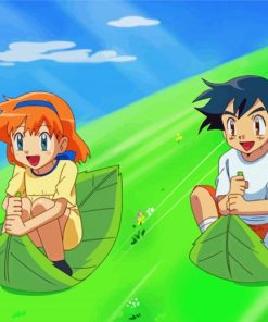 Pokemon Misty And Ash Enjoying Paint by number