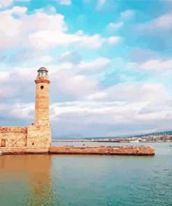 Rethymno Lighthouse paint by number
