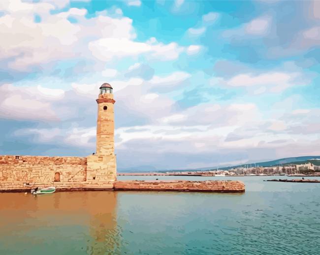 Rethymno Lighthouse paint by number