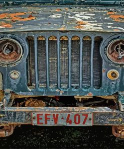 Rusty Old Jeep paint by number