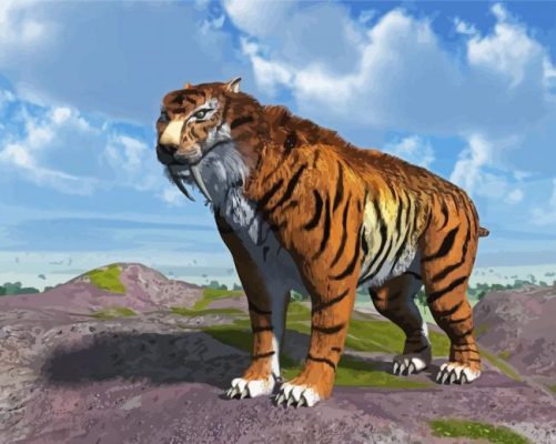 Saber Tooth Tiger paint by number