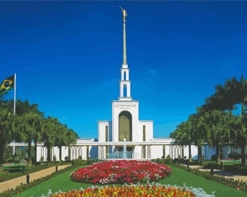 Sao Paulo Brazil Temple paint by number