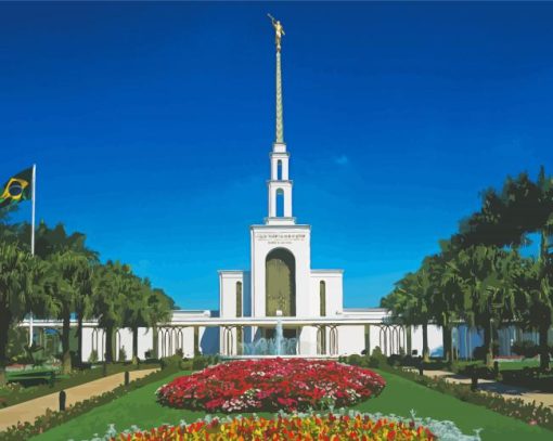 Sao Paulo Brazil Temple paint by number