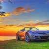 Saturn Sky Car With Sunset paint by number