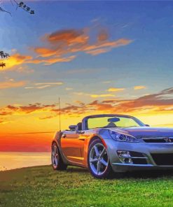 Saturn Sky Car With Sunset paint by number
