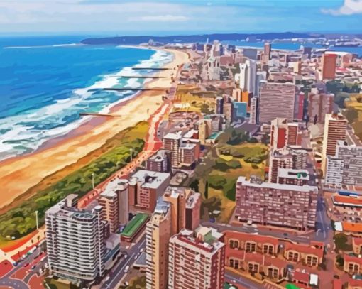 South Africa Durban City paint by number