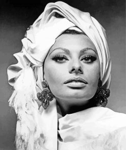 Stylish Sophia Loren paint by number