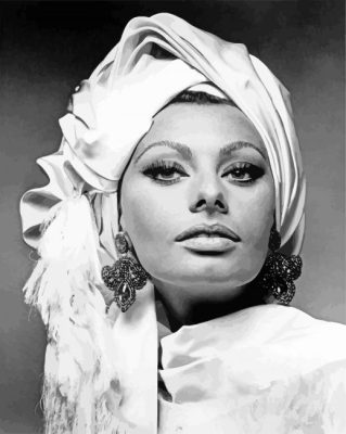 Stylish Sophia Loren paint by number