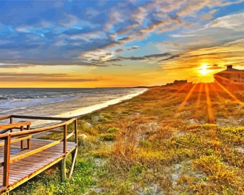 Sunset At Kiawah Island paint by number