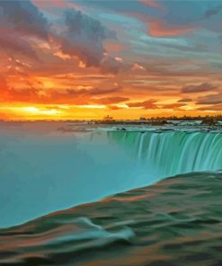 Sunset At Niagara Fall Canada Paint by number