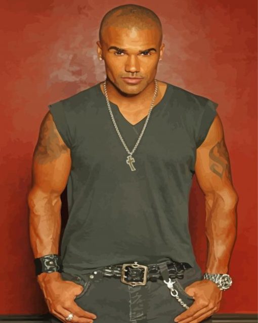 The American Shemar Moore paint by number