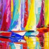 The Colorful Sailboats paint by number