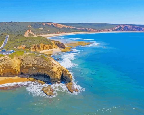 Torquay Beach Landscape paint by number