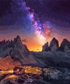 Tre Cime Di Lavaredo At Night paint by number