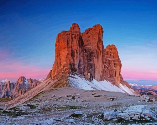 Tre Cime Di Lavaredo Italy paint by number