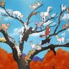 Tree Cats paint by number