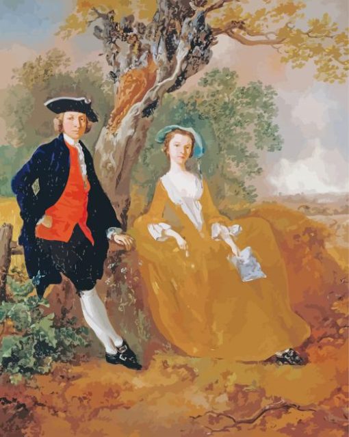 Victorian Couple In Countryside paint by number