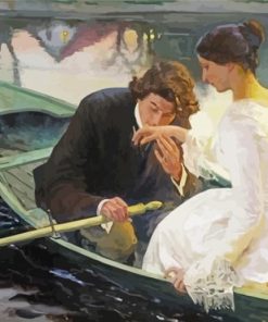 Victorian Romantic Date On Boat paint by number