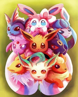 Aesthetic Eeveelutions paint by number