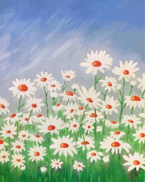 Aesthetic Field Of Daisies Art paint by number