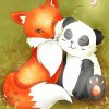Aesthetic Panda And Fox paint by number